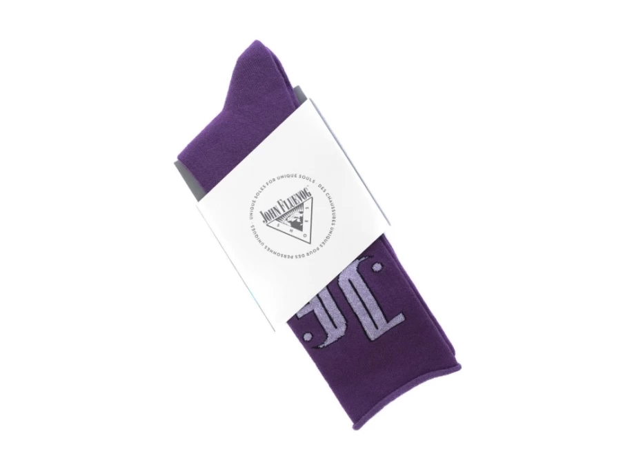 Fluevog Shoes Purple Monogram Socks | Large Vog Sock Style
