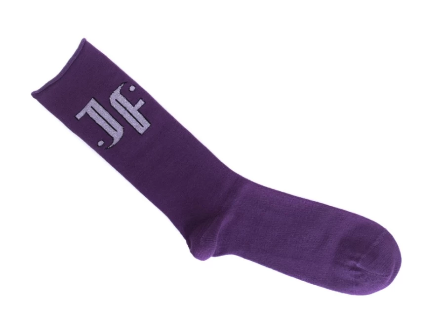 Fluevog Shoes Purple Monogram Socks | Large Vog Sock Style