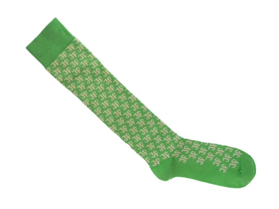 Fluevog Shoes Green Qwerty Vog Monogram Socks | Stylish Designer Socks