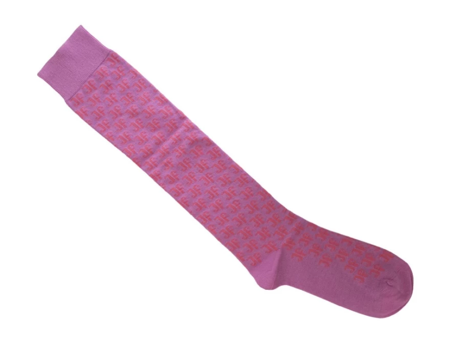 Fluevog Shoes Qwerty Vog Pink Monogram Socks for Men & Women
