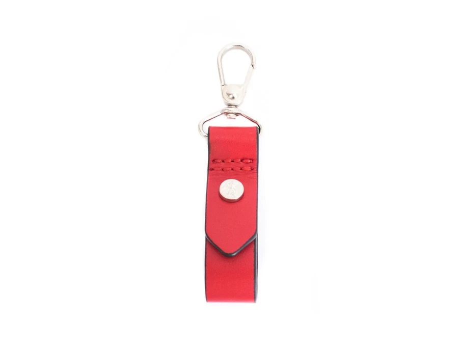 Fluevog Shoes Babs Leather Keychain - Red & Black Keyring for Keys & Accessories