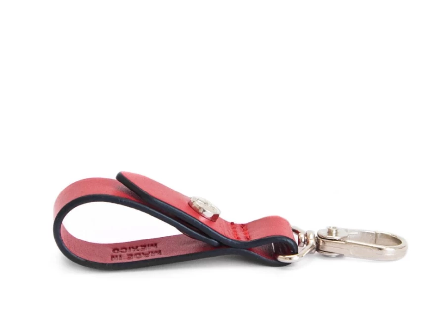 Fluevog Shoes Babs Leather Keychain - Red & Black Keyring for Keys & Accessories