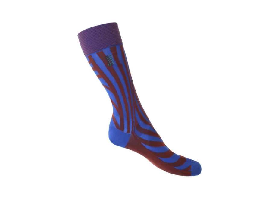 Fluevog Shoes Blue/Copper Optical Illusion Socks | Ford Vog Style Socks