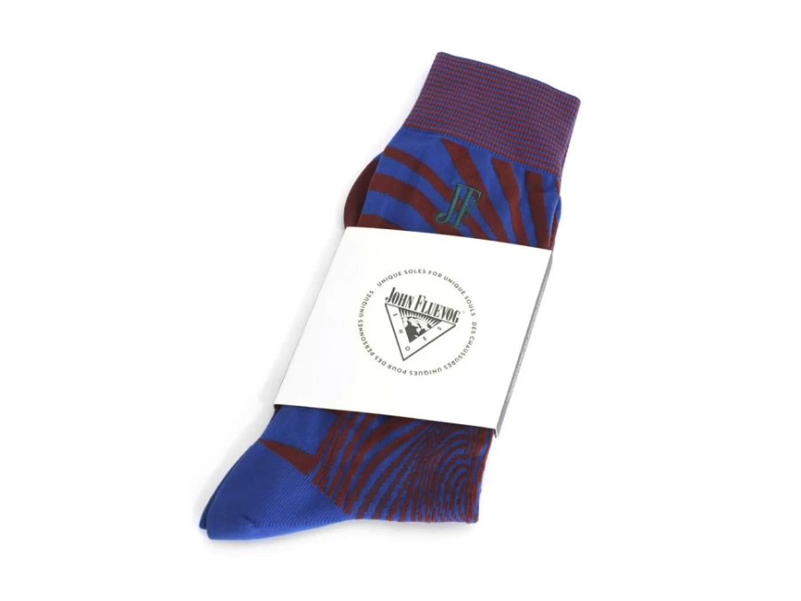 Fluevog Shoes Blue/Copper Optical Illusion Socks | Ford Vog Style Socks