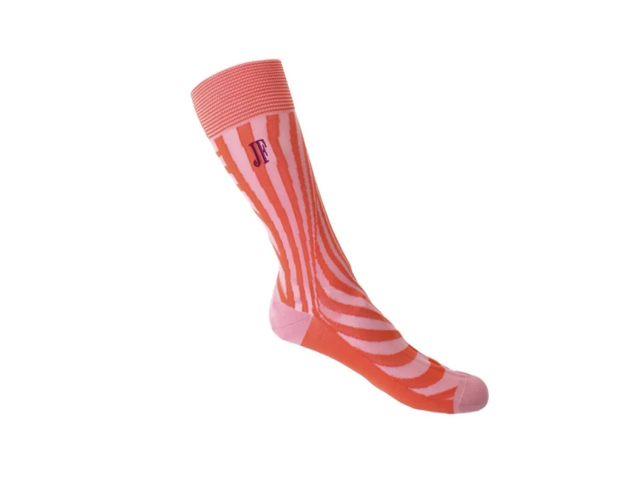 Fluevog Shoes Ford Vog Socks | Pink/Orange Optical Illusion Pattern Socks