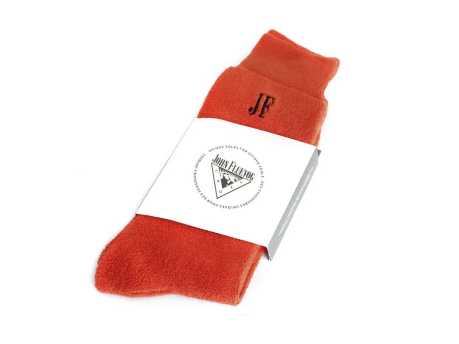 Fluevog Shoes Oizo Vog Red Terry Socks - Soft & Comfortable