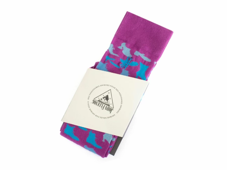 Fluevog Shoes Purple Stanzi Vog Socks | Shoe Filled Socks for Comfort & Style