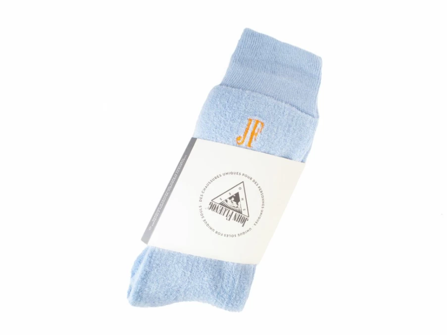 Fluevog Shoes Oizo Vog Light Blue Soft Terry Socks for Men & Women
