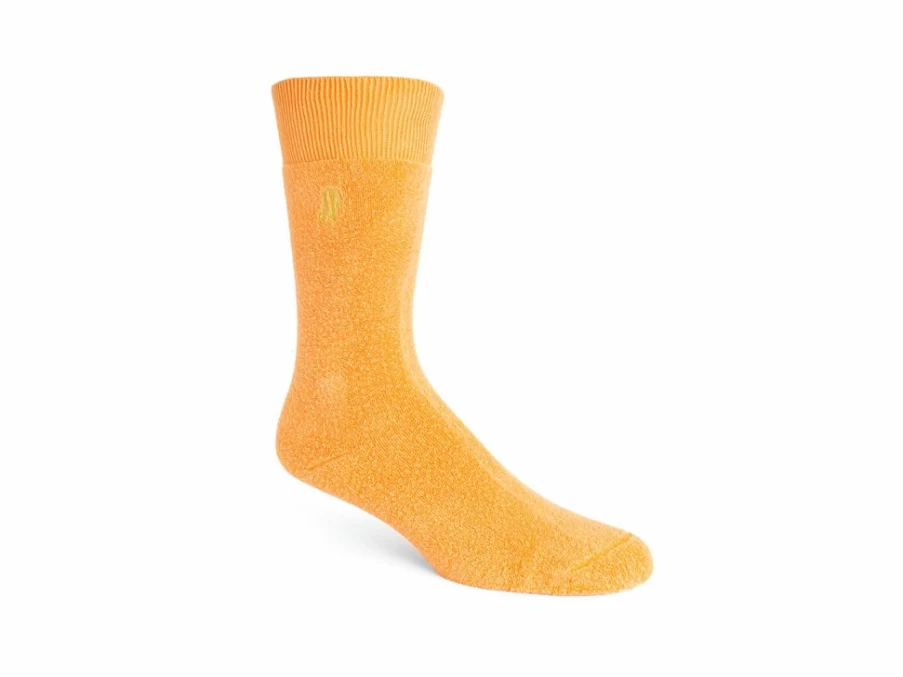 Fluevog Shoes Oizo Vog Socks | Soft Terry Socks in Pastel Orange for Men & Women