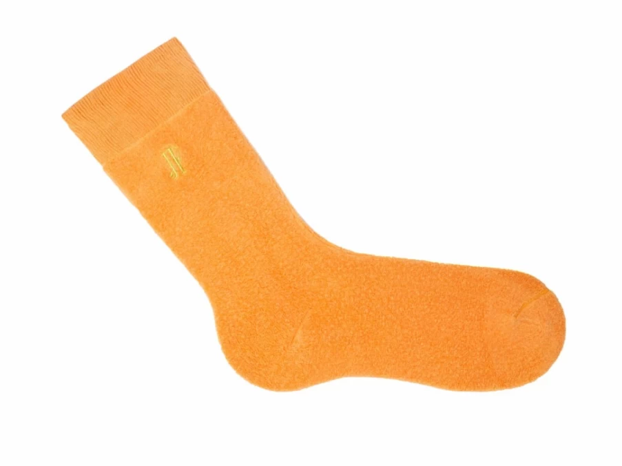 Fluevog Shoes Oizo Vog Socks | Soft Terry Socks in Pastel Orange for Men & Women