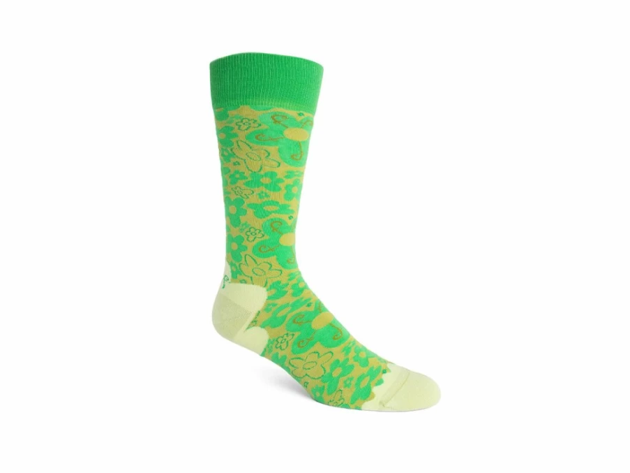 Fluevog Shoes Green Floral Monkey Vog Socks | Custom Design