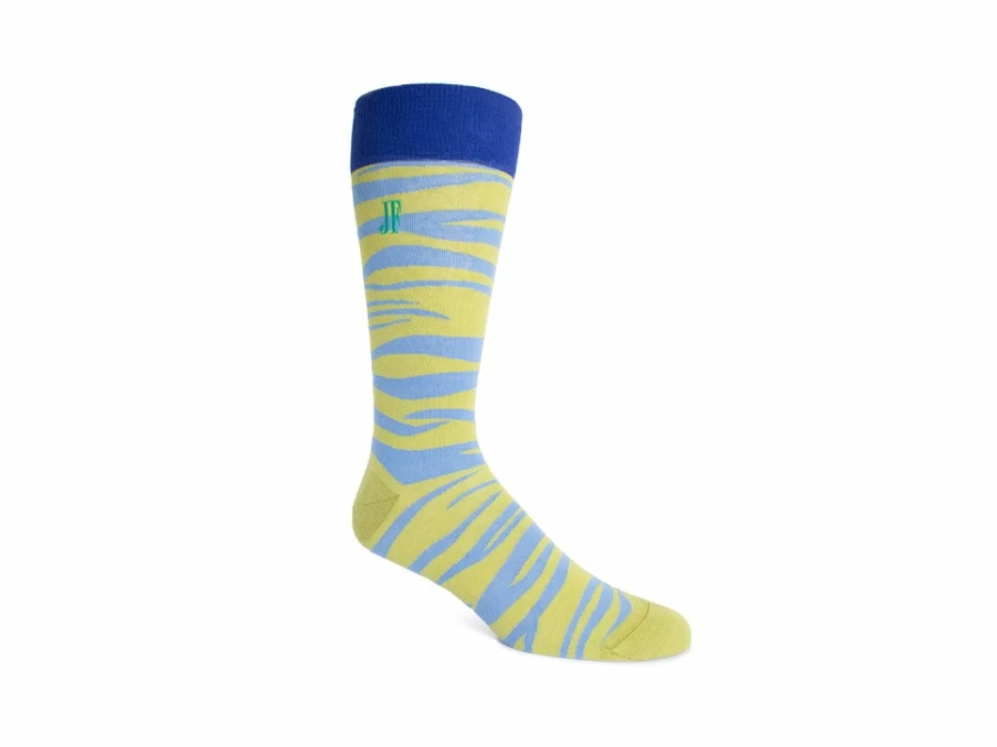 Fluevog Shoes Blue Green Zebra Pattern Socks | Sargent Vog Style