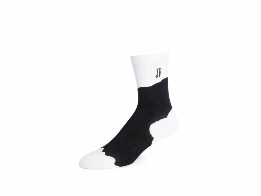 Fluevog Shoes Tobiko Vog Socks - Black/White Contrast Pattern Socks for Men & Women