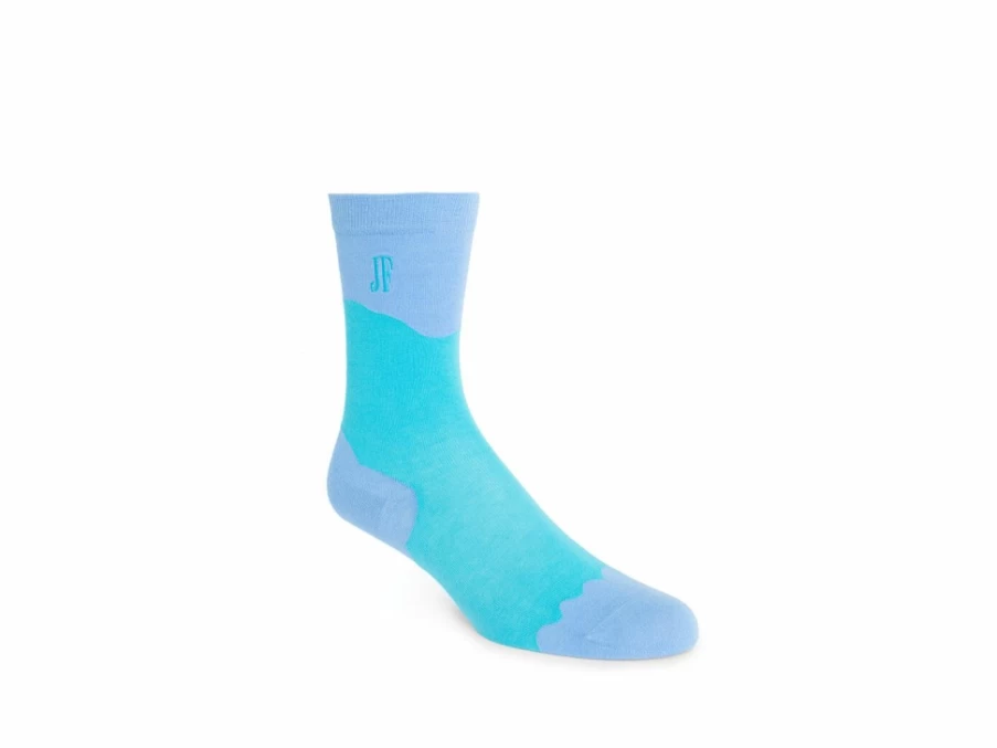 Fluevog Shoes Tobiko Vog Socks - Turquoise/Blue Contrast Pattern Socks for Men & Women