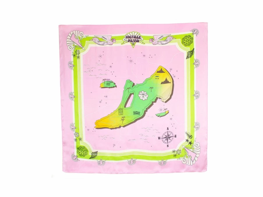 Fluevog Shoes Pink Silk Scarf | Truth Island Large Scarf for Women