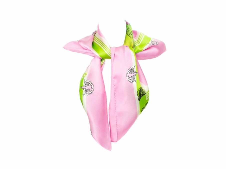 Fluevog Shoes Pink Silk Scarf | Truth Island Large Scarf for Women
