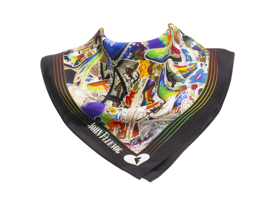 Fluevog Shoes Pride Scarf | Custom Multi-Color Silk Scarf for LGBTQ+ Pride