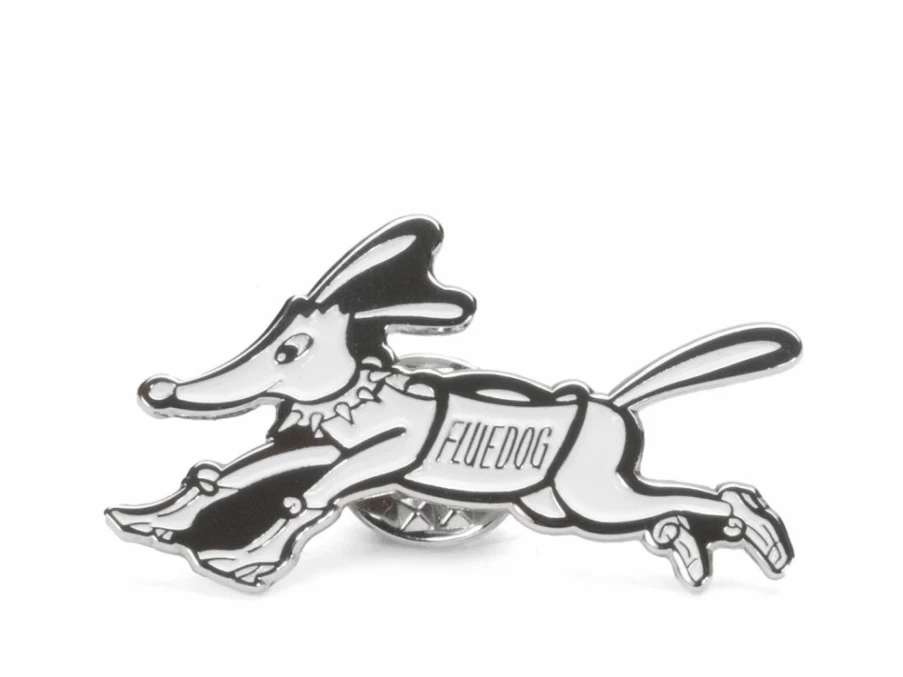 Fluevog Shoes Freddy The Fluedog Silver White Enamel Pin | Collectible Badge