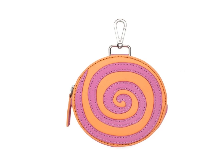 Fluevog Shoes Round Clip-On Pouch in Peach Pink | Kitty Design