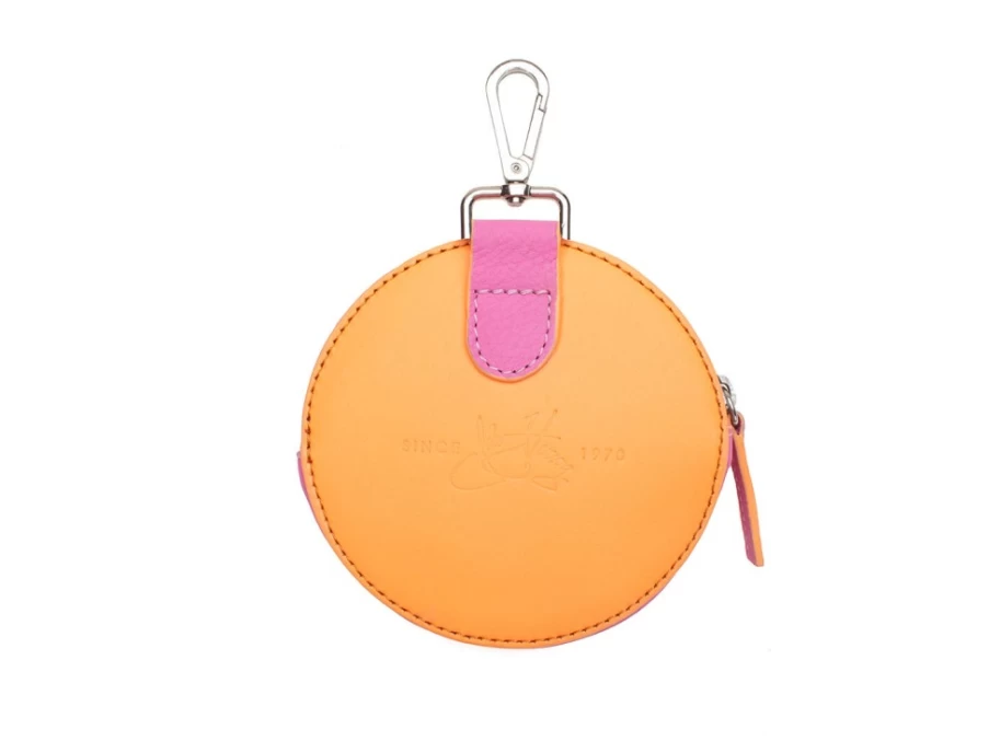 Fluevog Shoes Round Clip-On Pouch in Peach Pink | Kitty Design