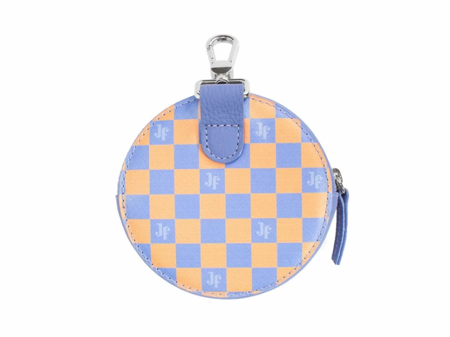Fluevog Shoes Missy Round Clip On Pouch - Blue & Orange Detachable Handbag