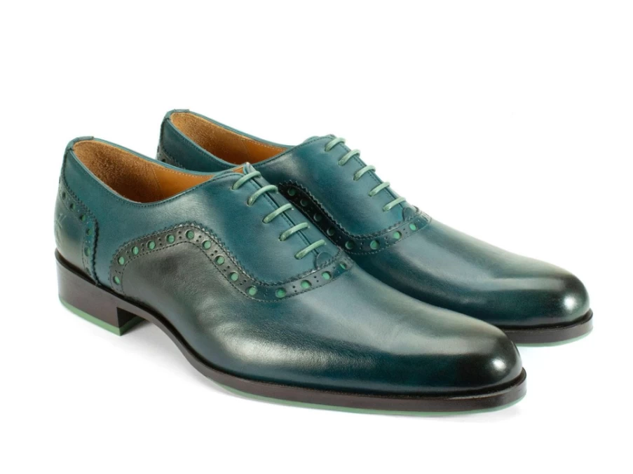 Fluevog Shoes Turquoise Leather Oxford Brogues | 837 Granville