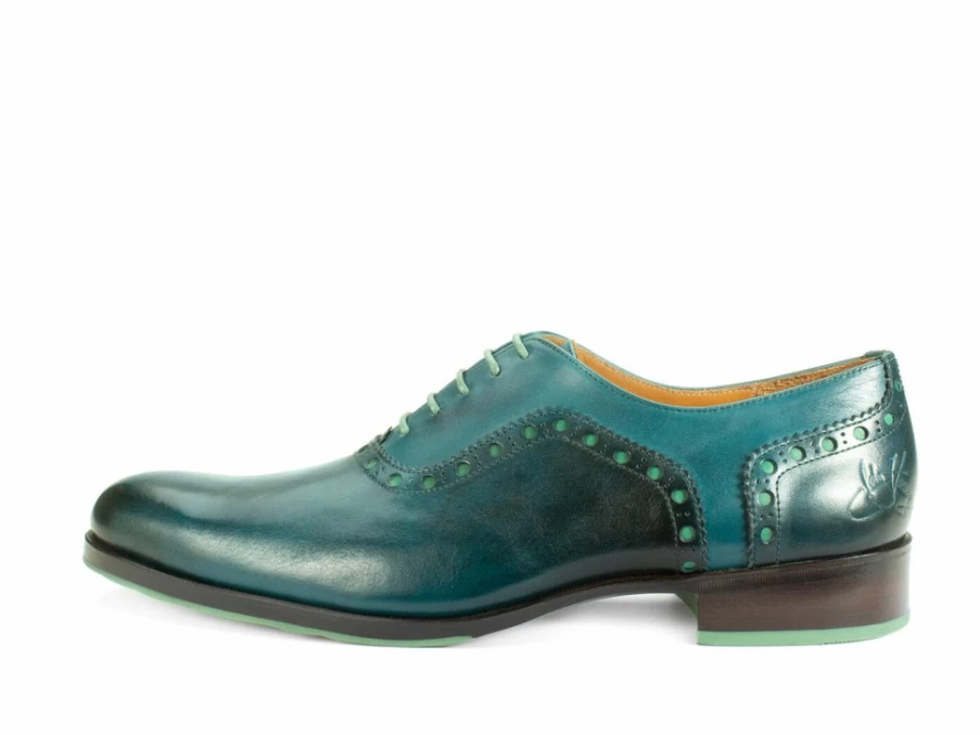 Fluevog Shoes Turquoise Leather Oxford Brogues | 837 Granville