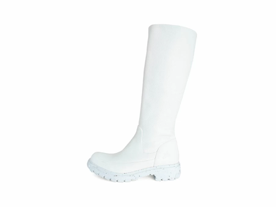Fluevog Shoes Samedi White Tall Zip-Up Boots for Women | Waterproof Winter Boots