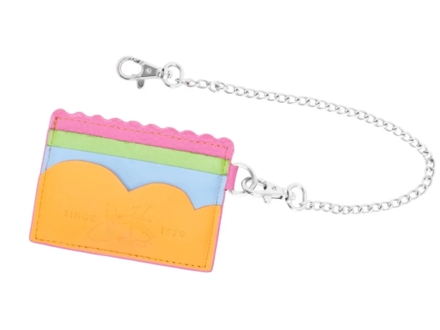 Fluevog Shoes Kip Multi-Color Cardholder with Detachable Chain – Stylish & Functional Wallet Accessory
