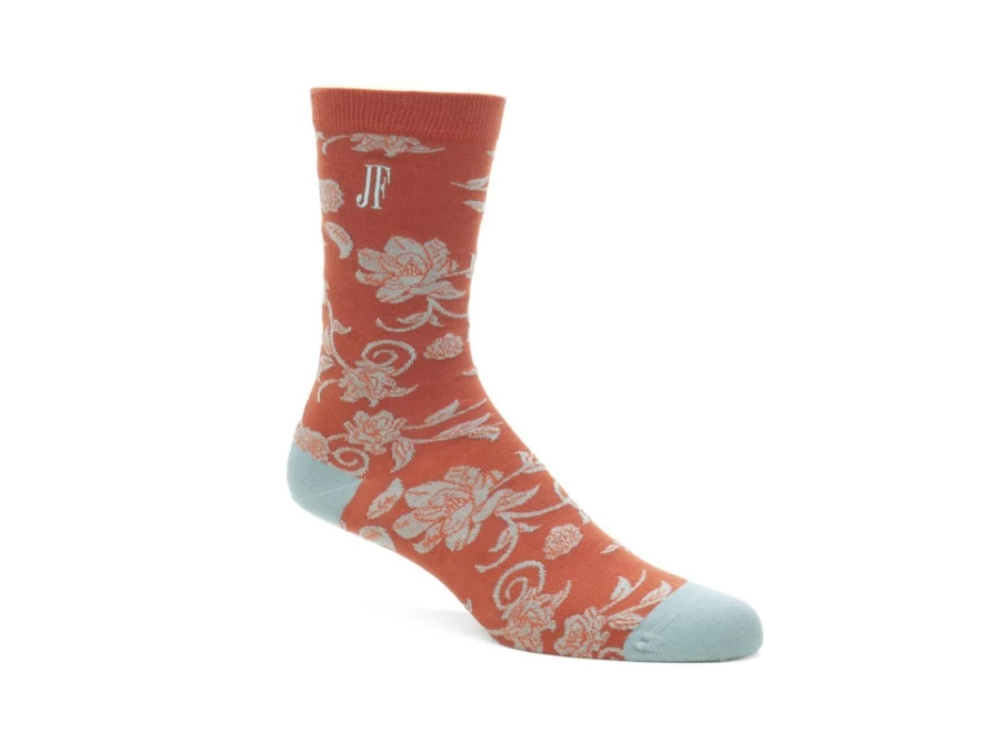 Fluevog Shoes Copper Floral Socks | Custom Designed Xay Xay Vog Socks for Women & Men