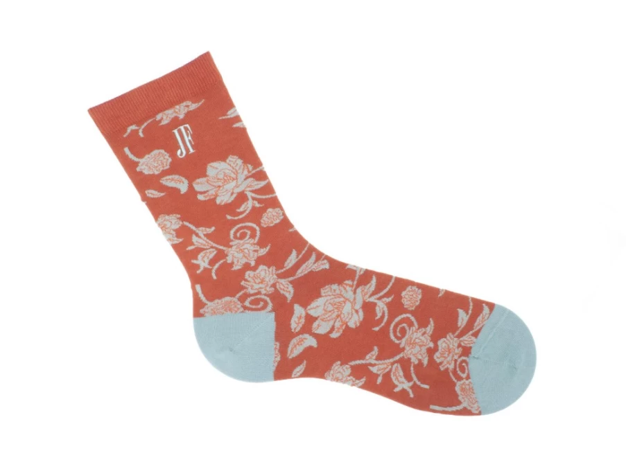 Fluevog Shoes Copper Floral Socks | Custom Designed Xay Xay Vog Socks for Women & Men