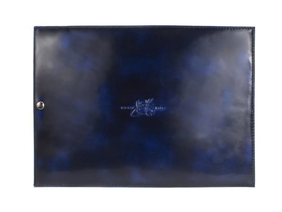 Fluevog Shoes Blue Leather Laptop Sleeve | Fiz Biz Protective Case for MacBook & Notebooks