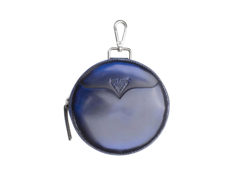 "Fluevog Shoes Ginny Blue Clip-On Pouch With Pocket – Hands-Free Crossbody Bag"