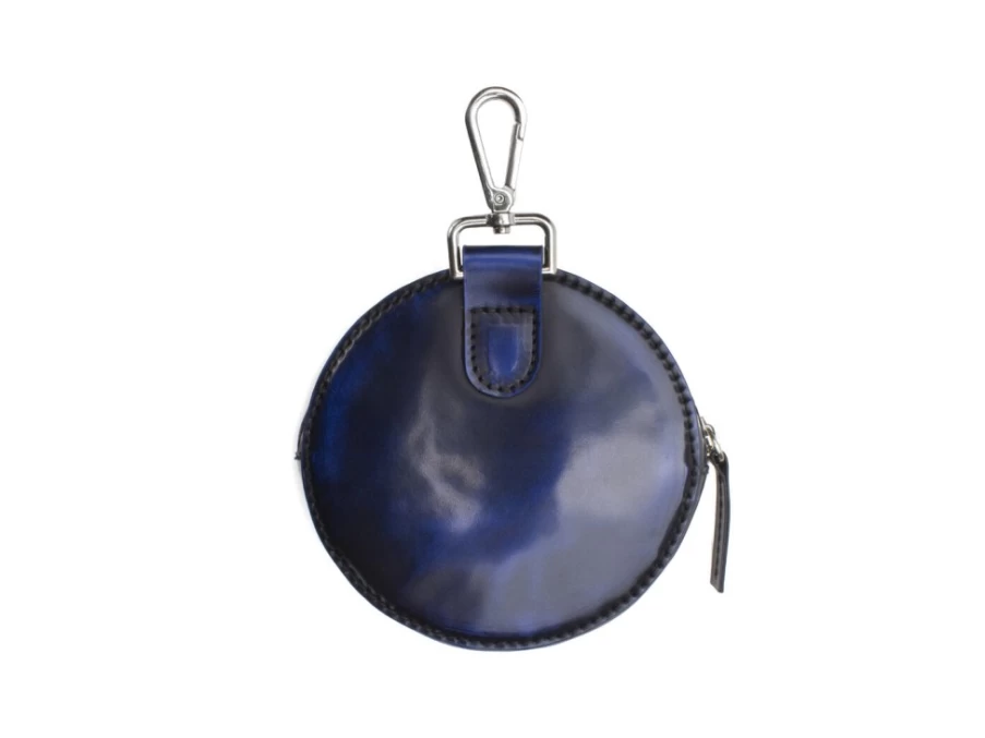"Fluevog Shoes Ginny Blue Clip-On Pouch With Pocket – Hands-Free Crossbody Bag"