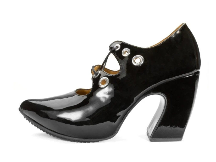 Fluevog Shoes Monza Black Platform Heel with Laces - Stylish Women's Boots
