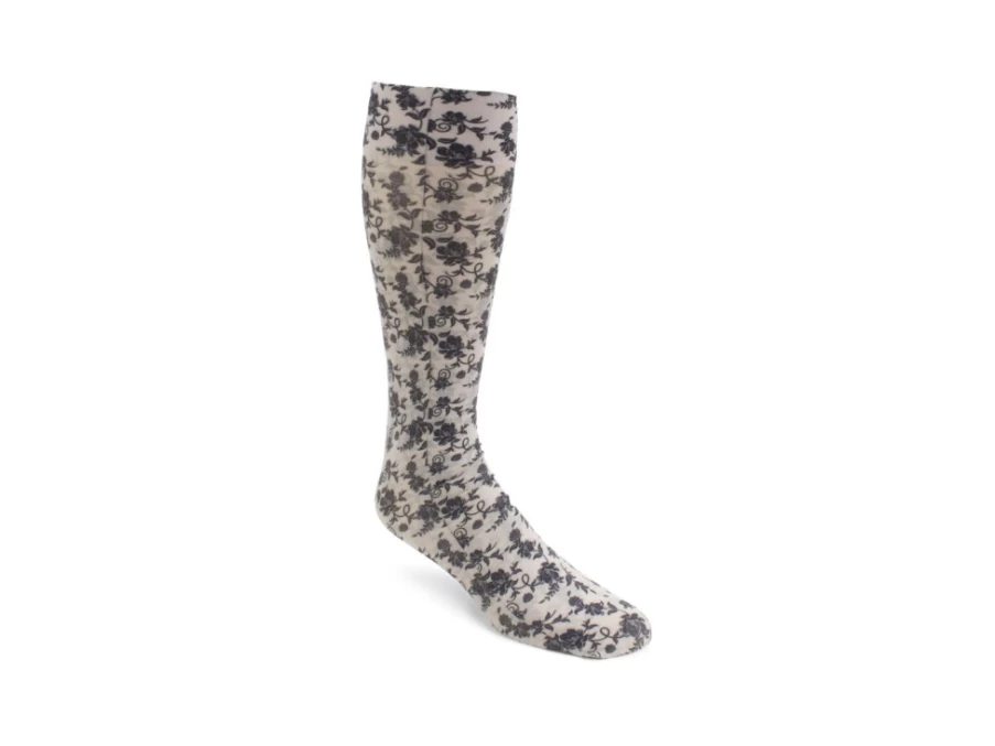 "Fluevog Shoes Baroque Floral Custom Print Stockings | Unique Design Stockings"
