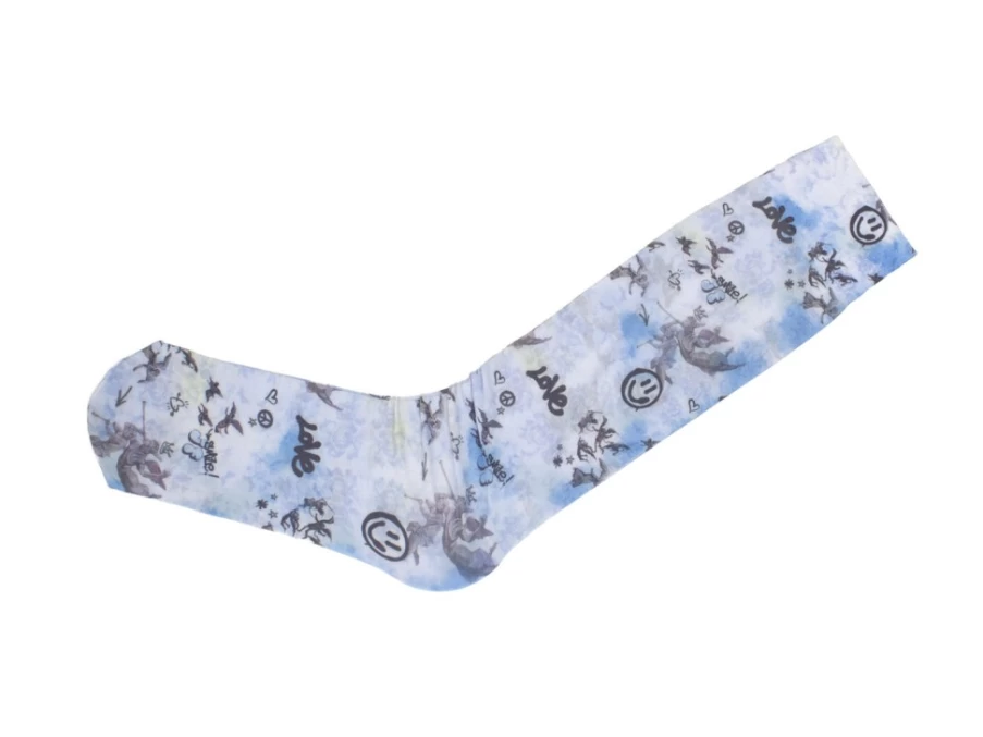 "Fluevog Shoes Blue Graffiti Custom Print Stockings | Unique Designer Stockings"