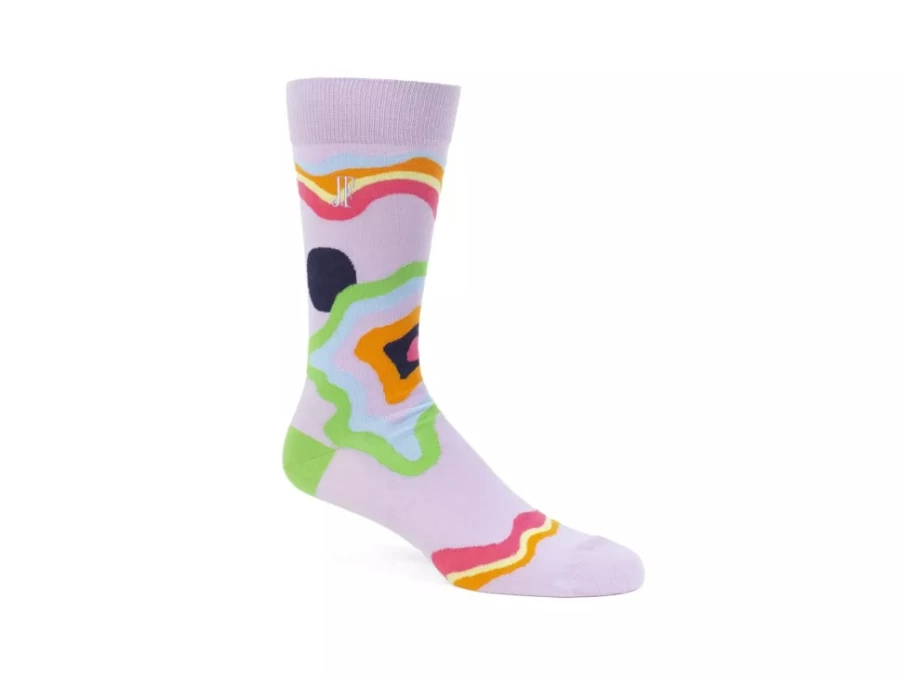 Fluevog Shoes Purple Multi Pattern Socks | Pan Vog Stylish Comfortable Socks