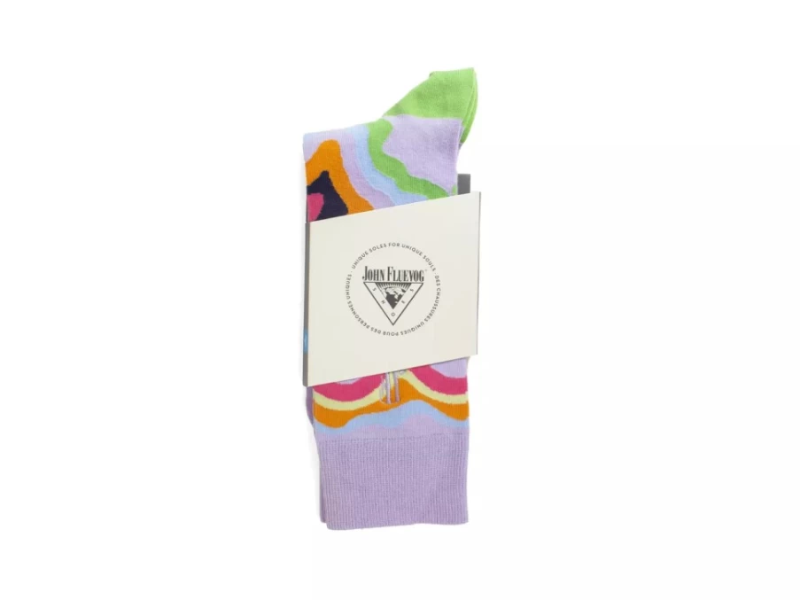 Fluevog Shoes Purple Multi Pattern Socks | Pan Vog Stylish Comfortable Socks