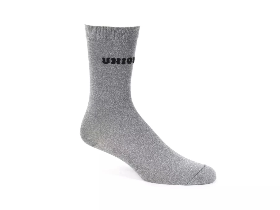 Fluevog Shoes Kermit Vog Socks - Silver/Black Lurex Dress Socks for Men & Women