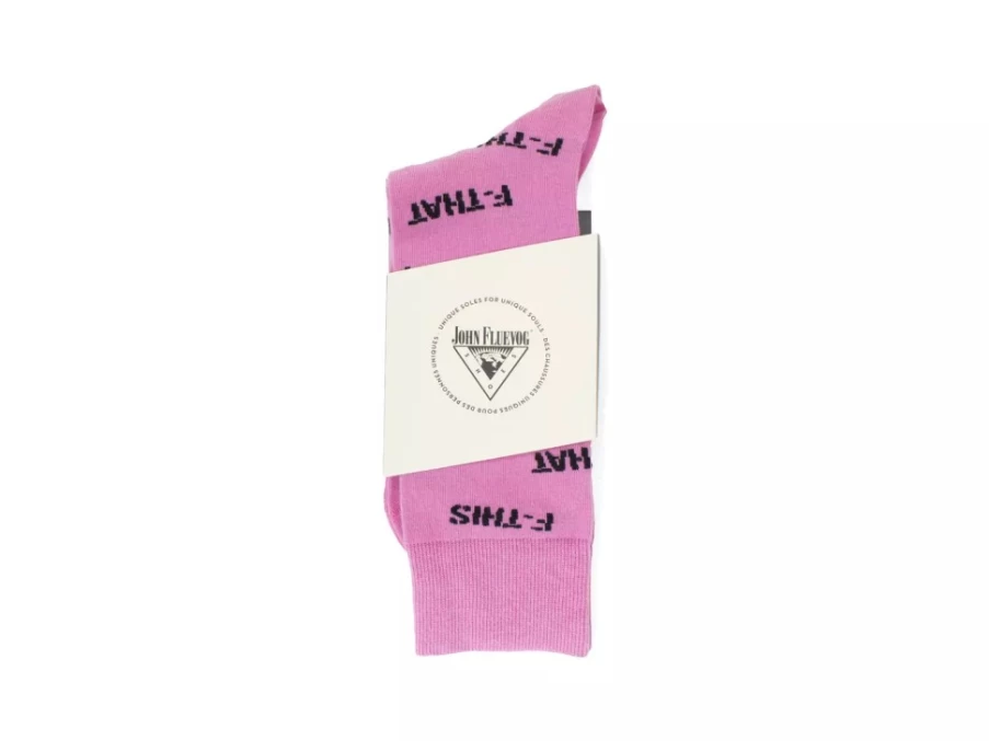 Fluevog Pink/Black Vog Socks | F-This F-That Statement Socks