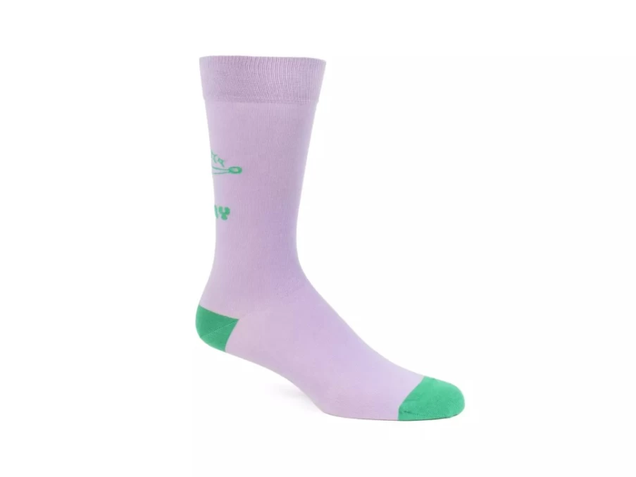 Fluevog Shoes Toph Vog Socks - Floral Freddy Socks in Lavender & Teal