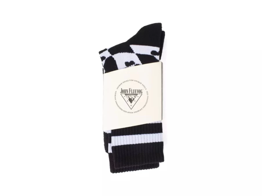Fluevog Shoes Yuki Vog Checkered Heart Sport Socks - Heart Warpy Checker Pattern