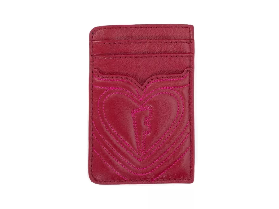 Fluevog Shoes Coco Puffy Cardholder in Red/Pink - Stylish Leather Wallet for Women