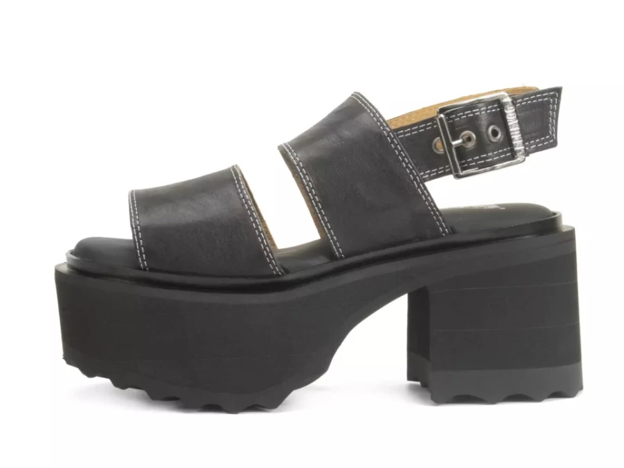 Fluevog Shoes Razzle Black Platform Sandals for Women
