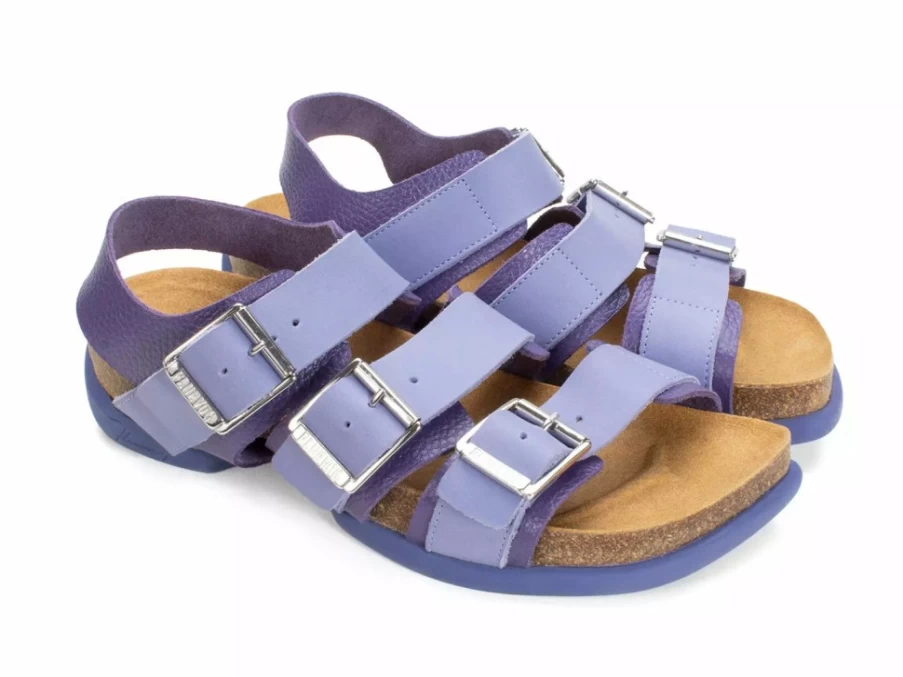 Fluevog Shoes Elsie Lavender Strappy Buckle Sandals for Women