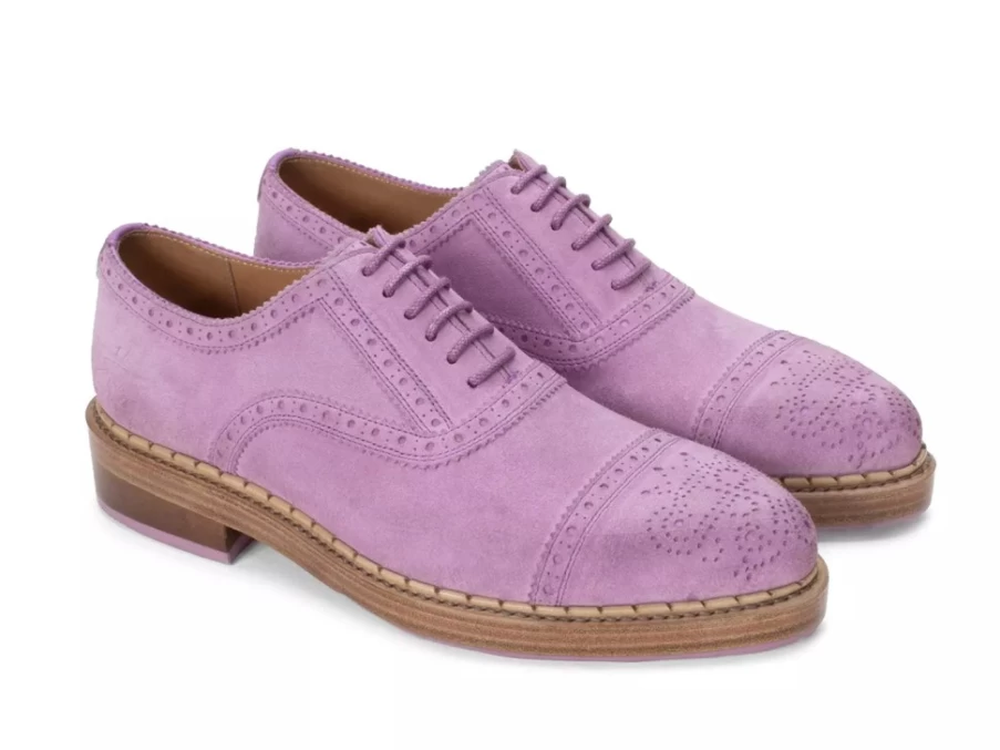 Fluevog Shoes Edda | Modern Purple Brogue Oxford for Men & Women