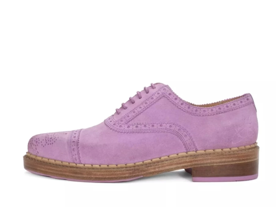 Fluevog Shoes Edda Modern Brogue Shoe in Purple | Stylish & Comfortable Footwear