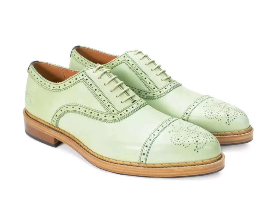 Fluevog Green Modern Brogue Shoes | Edda Style Collection