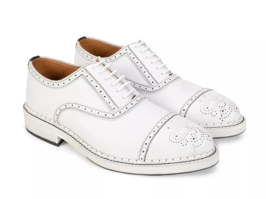 Fluevog Shoes White Modern Brogue Oxfords | Edda Collection